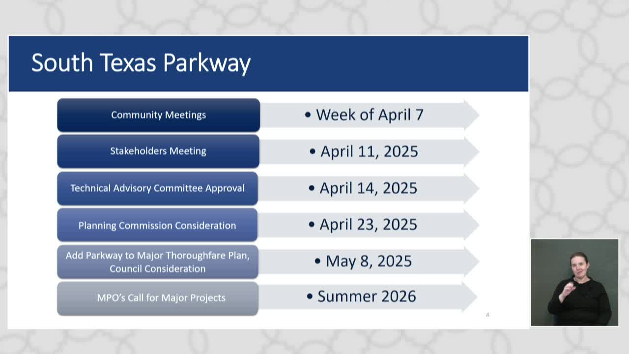 South Texas Parkway advances in planning; technical advisory committee approves addition to major thoroughfare plan
