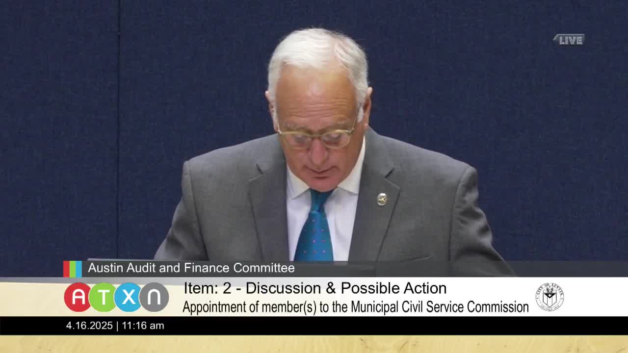 Audit & Finance committee reappoints two members to Municipal Civil Service Commission