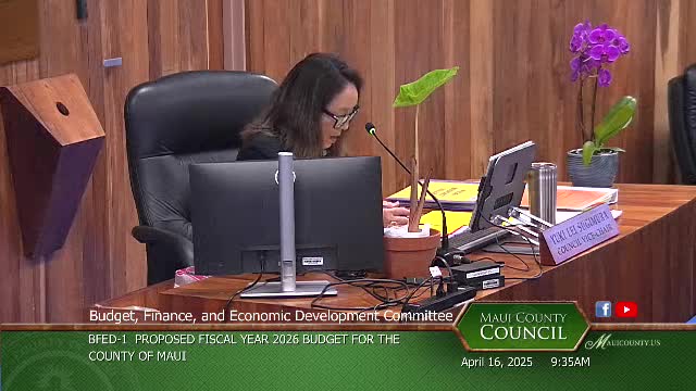 Maui County committee defers decision on $51 million carryover transfer tied to FY26 budget
