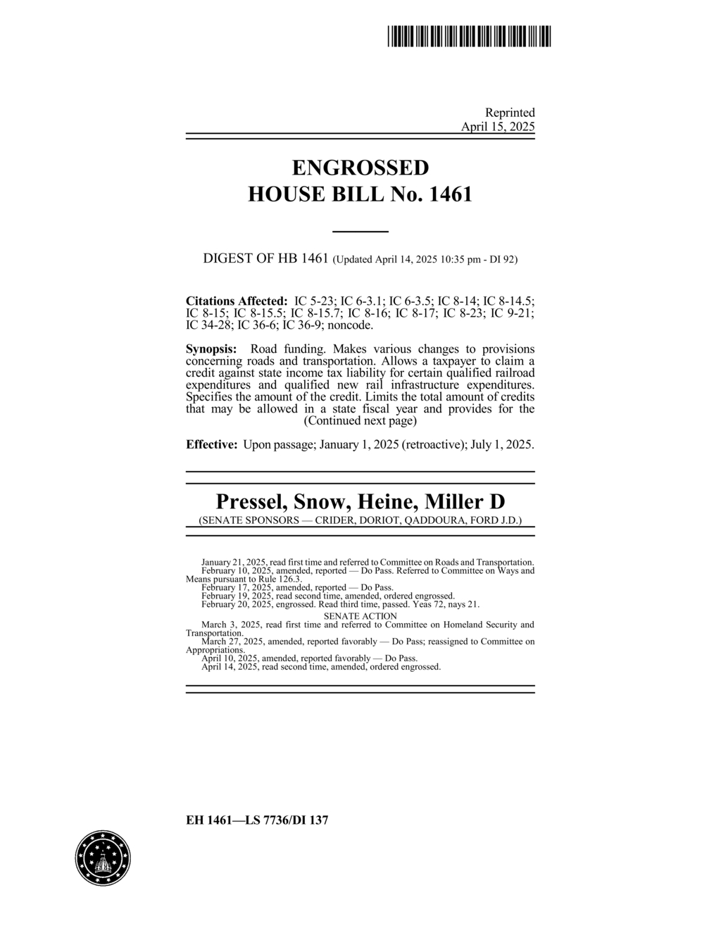 Indiana sets new fees for electric and hybrid vehicle registrations