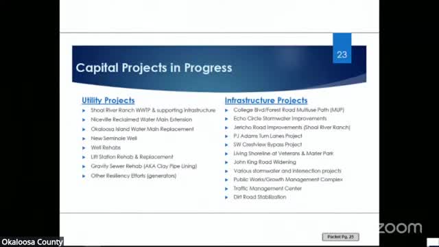 Okaloosa County plans major infrastructure upgrades including wastewater treatment and road improvements