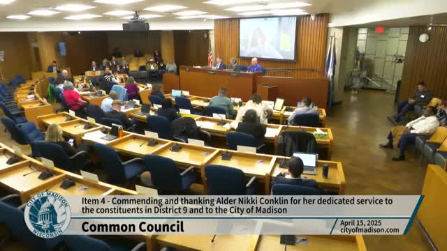 Madison Common Council honors Alder Nikki Conklin for dedicated community service