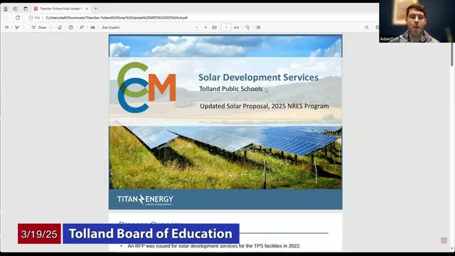 Titan Gen updates Tolland solar proposal amid new public school incentives