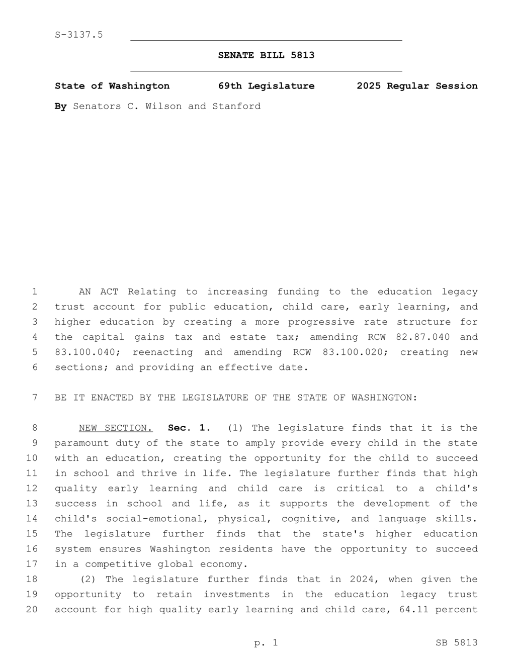 Washington legislature updates estate tax rates for 2025 and beyond