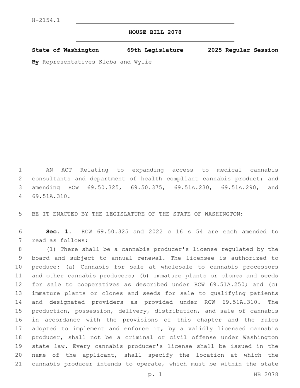 Washington State issues new recognition card requirements for medical cannabis patients