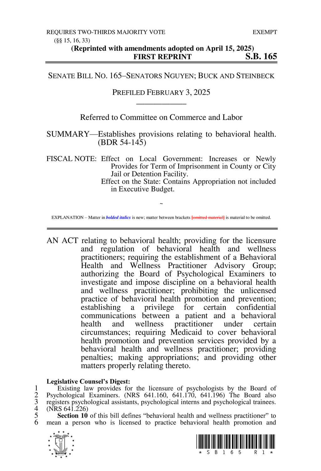 Nevada Board updates complaint procedures for behavioral health practitioners