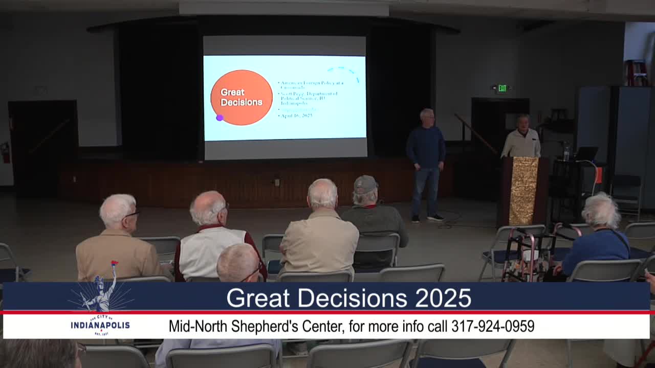 Dr. Scott Pague discusses American foreign policy at crossroads in Indiana