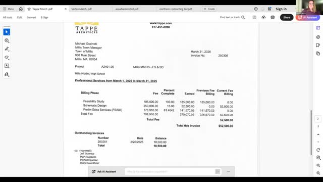 Votes at a glance: Millis committees approve March invoices, minutes and preferred contractor for Lansing Millis building work