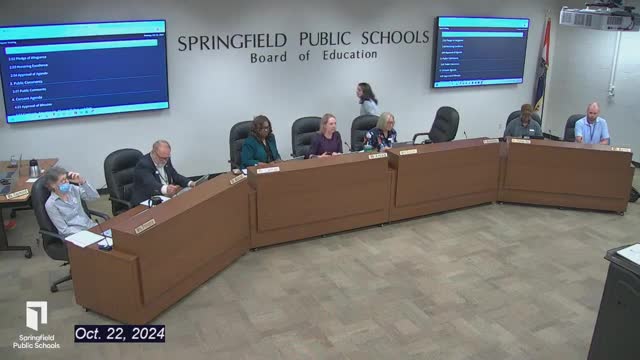 Harrison Elementary students Trey and RJ Coppage lead Pledge at Board of Education meeting