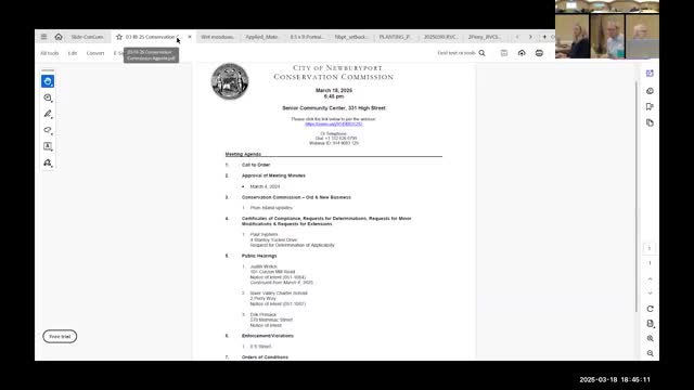 Newburyport Conservation Commission reviews solar panel proposal at Stanley Tucker Bridal site