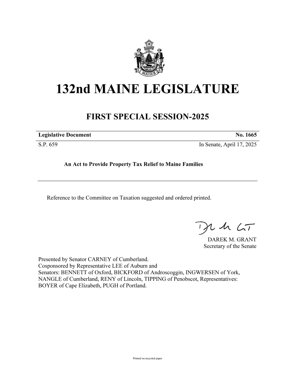 Maine amends property tax benefits for residents through 2025