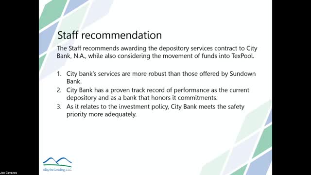 Loveland City Council awards depository contract to Citibank over Sundown State Bank