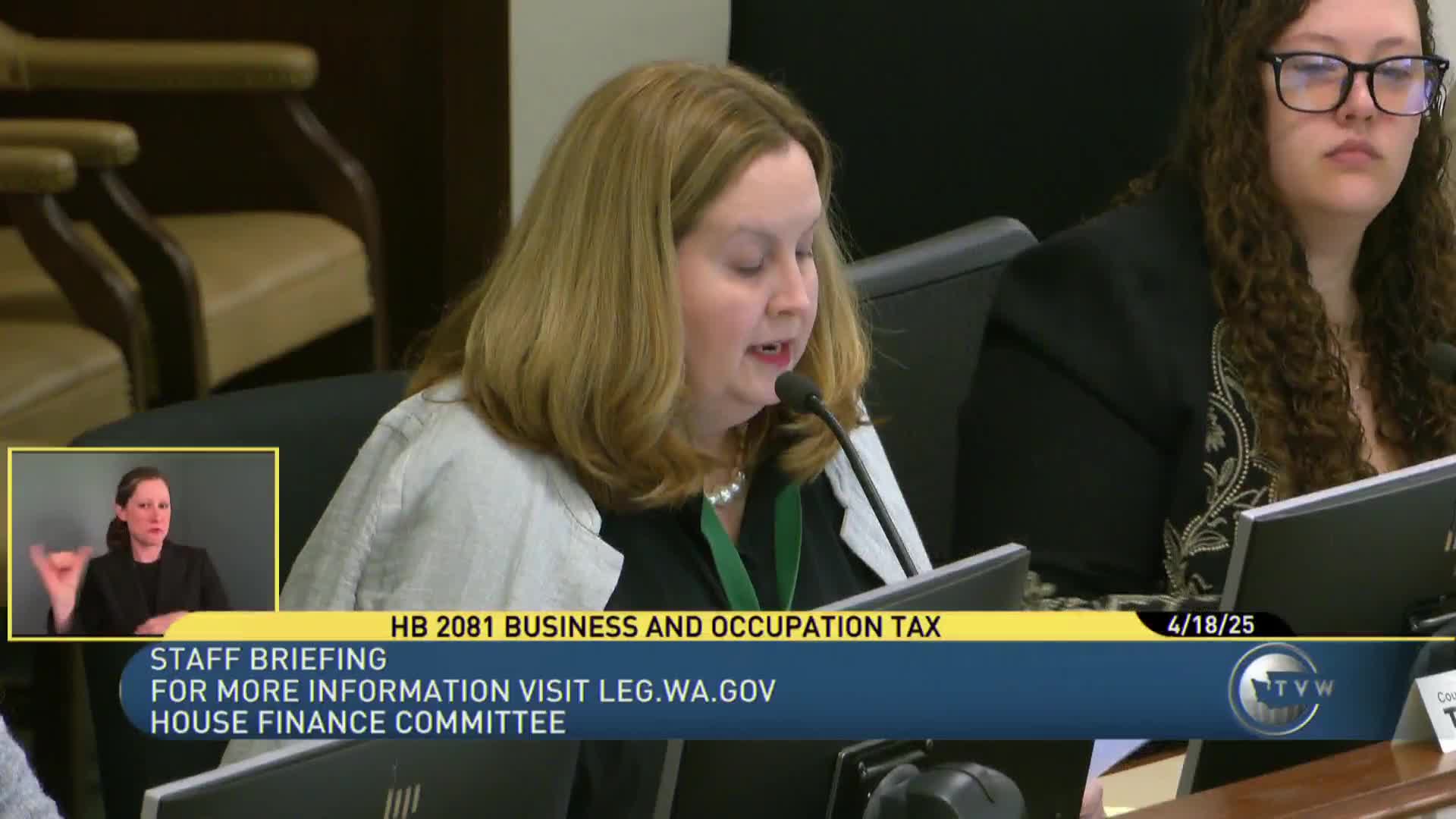 House Finance reviews broad B&O changes including surcharge on largest firms, higher advanced-computing rate