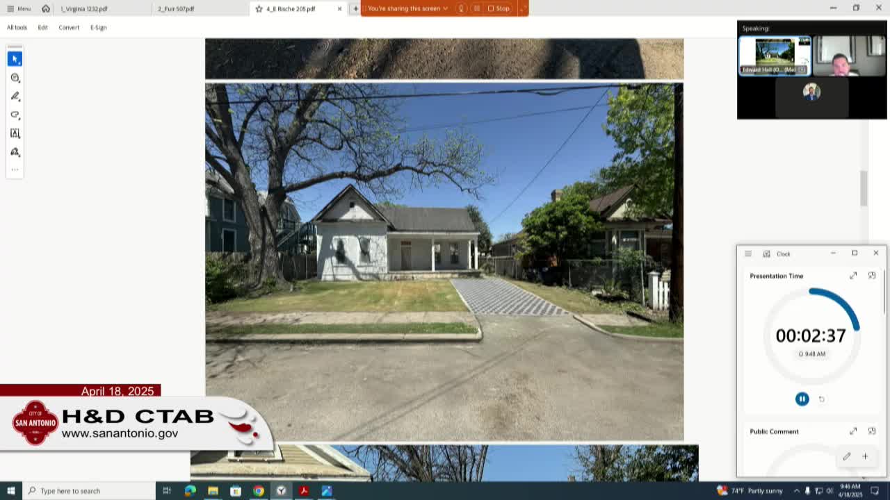 Property owner Pena seeks approval for new front driveway in historic neighborhood
