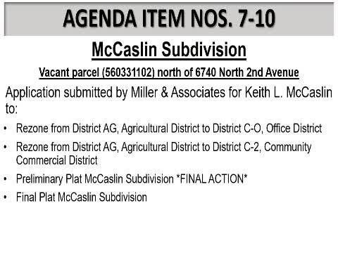 Planning commission approves McCaslin Subdivision rezonings and plats amid stormwater and access concerns