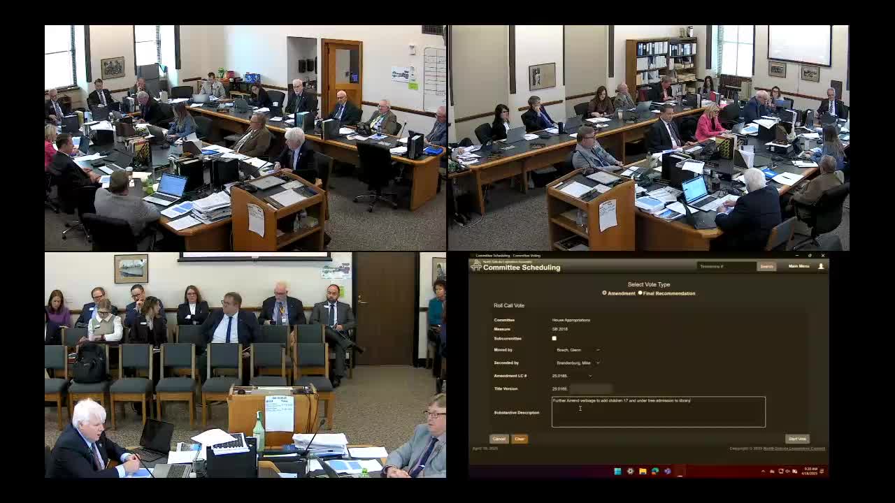 North Dakota committee supports free access for kids to TR Library amid funding debate