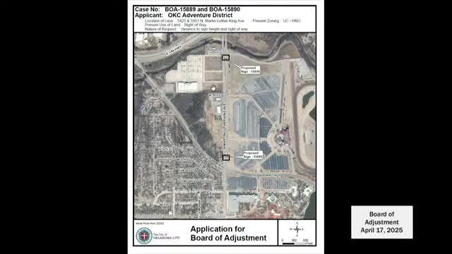 Board approves two Adventure District sign variances for Martin Luther King Avenue
