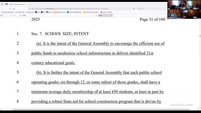 Vermont General Assembly approves state aid program for school construction