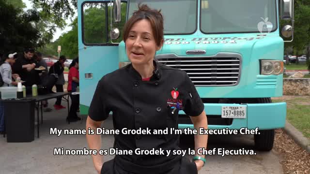 Executive Chef Grodek introduces food truck at Crockett High School
