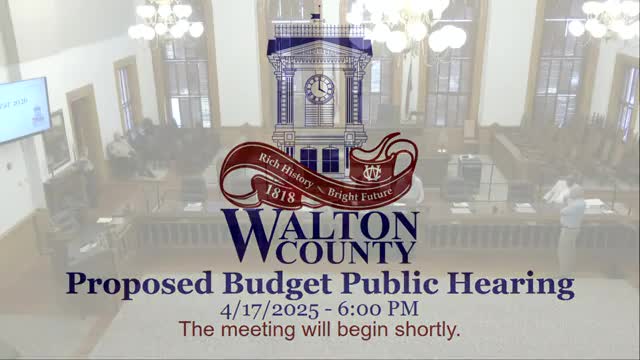Walton County holds second public hearing on proposed $102,365,591 FY2026 budget