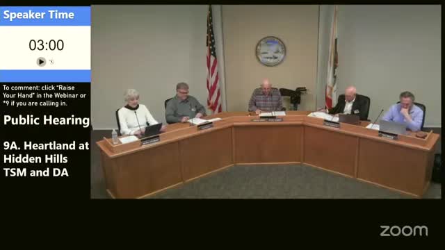 Planning Commission reviews Heartland At Hidden Hills residential development proposal