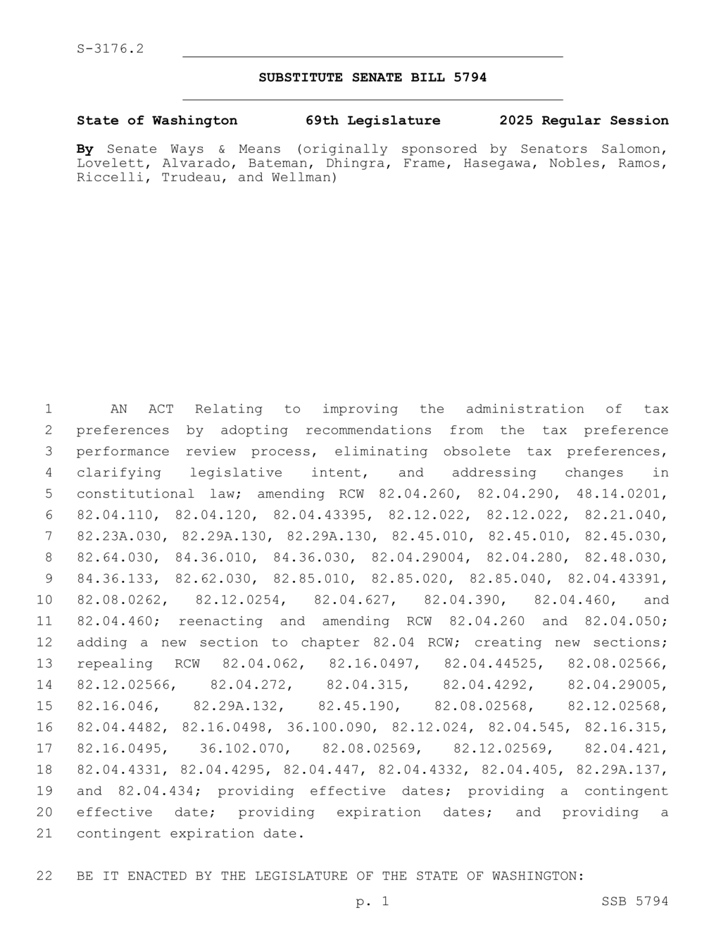 Washington Legislature reviews tax preference impact on maritime cargo industry
