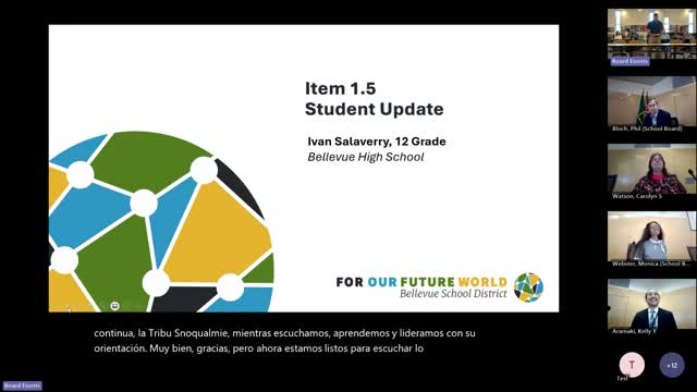 Bellevue High senior Ivan Salaveri appointed to U.S. Naval Academy, tells board he aims to serve