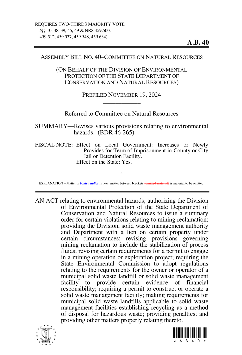 Nevada Commission updates regulations for hazardous waste management and treatment