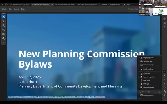 Planning Commission adopts revised bylaws; members seek clearer conflict‑of‑interest language