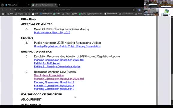 Planning Commission unanimously backs 2025 housing-regulation updates including co‑living and density changes