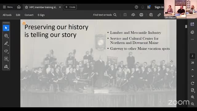 Commission receives preservation training; discusses surveys, district expansion and ADU guidance