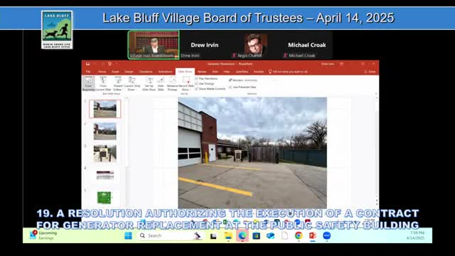 Lake Bluff board clears multiple budget and capital measures, approves generator and window contracts
