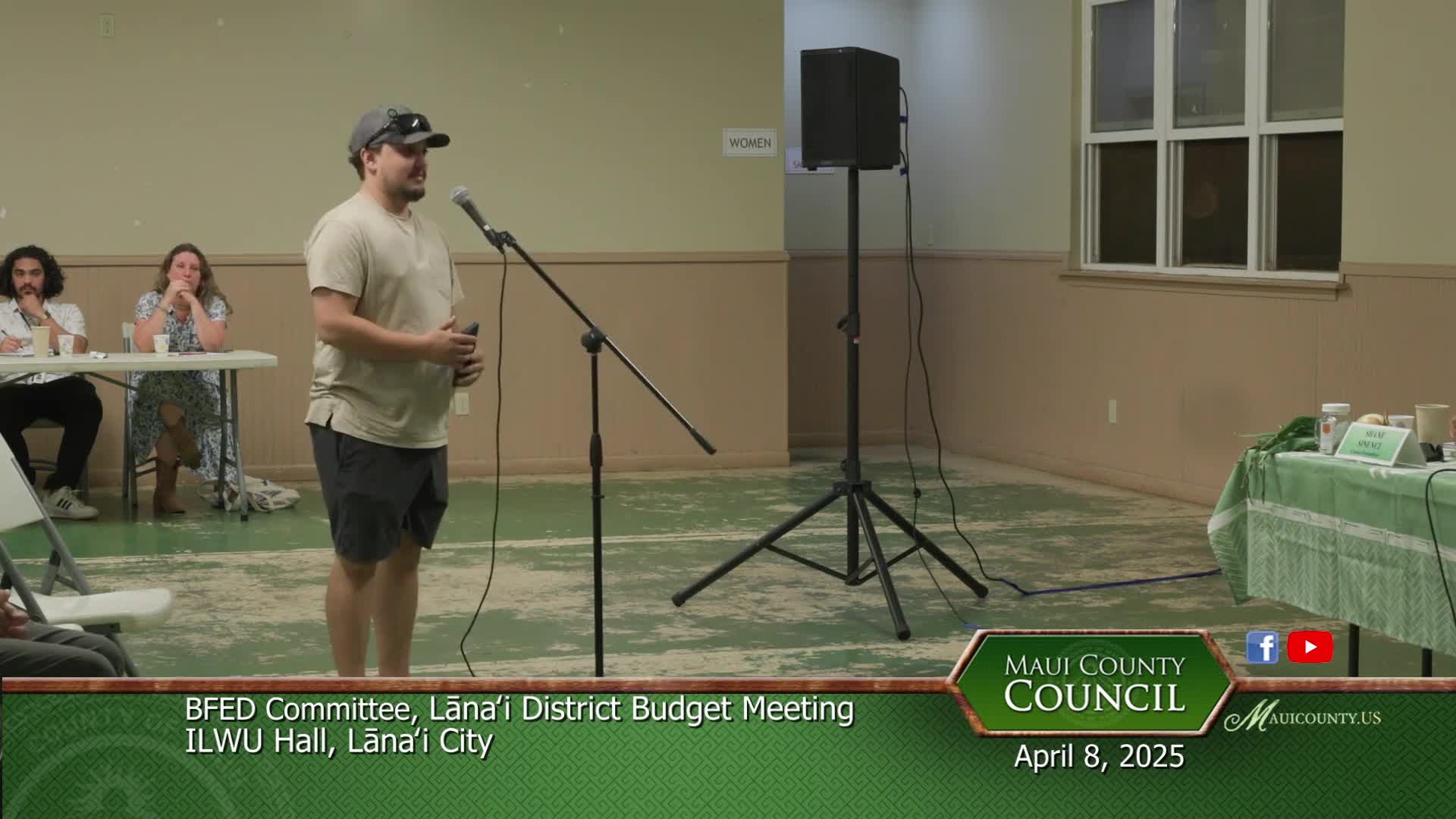 Adam Purdy advocates for STEM Works program at Lanai budget meeting
