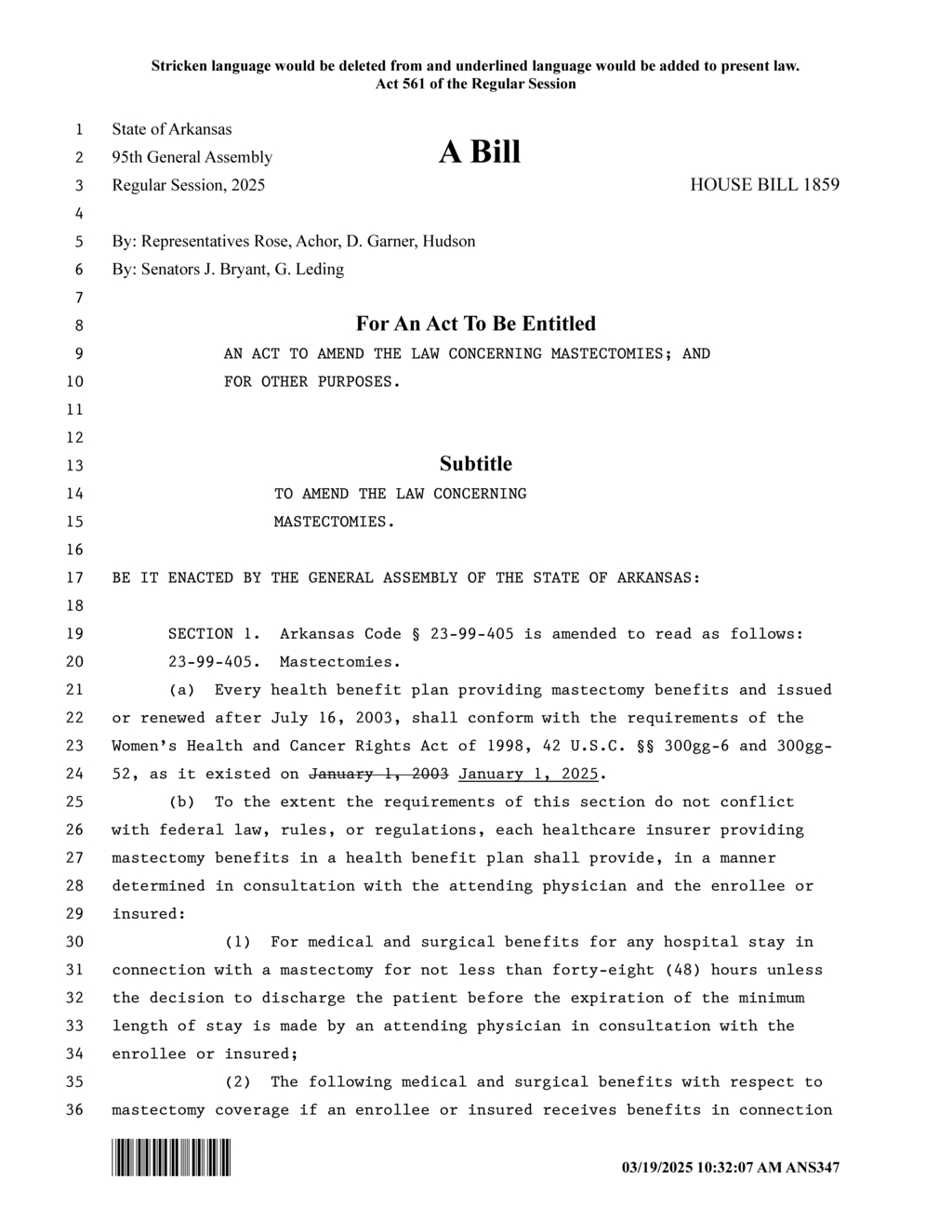 Texas House Bill 1859 mandates comprehensive coverage for mastectomy patients