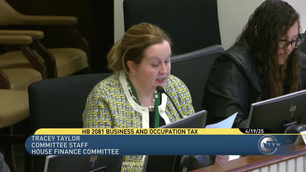 Finance Committee advances broad B&O tax package with amendments; committee votes 9-6 to report bill