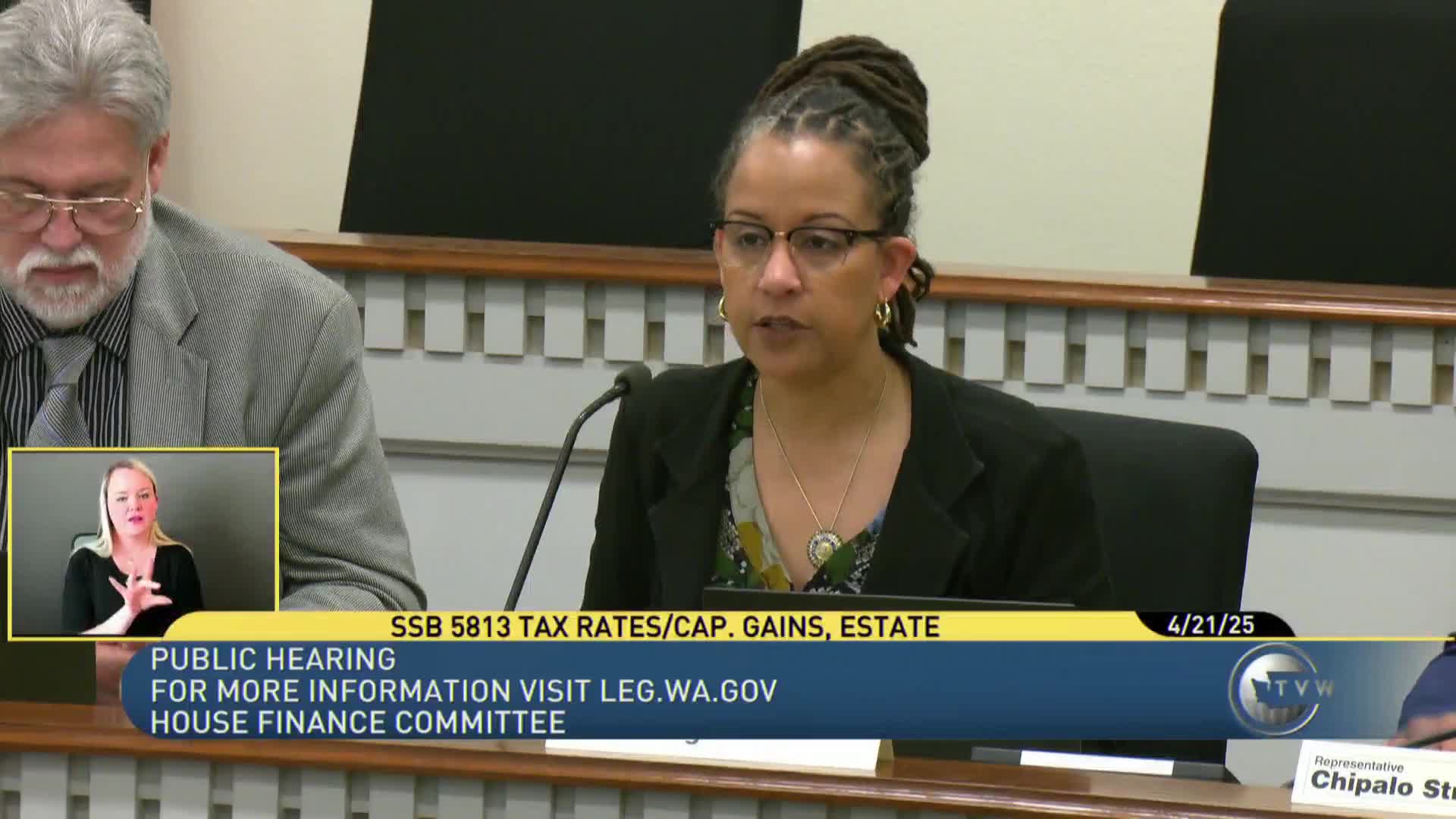 Committee hears testimony for higher top rate on capital gains and increased estate tax exclusion, supporters cite education funding