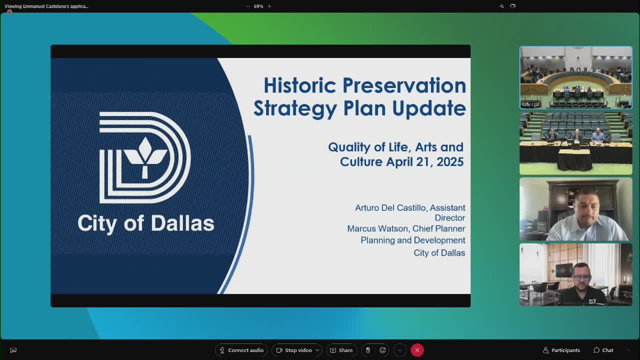 Dallas planning staff outline progress on preservation strategy, propose full preservation plan and code updates