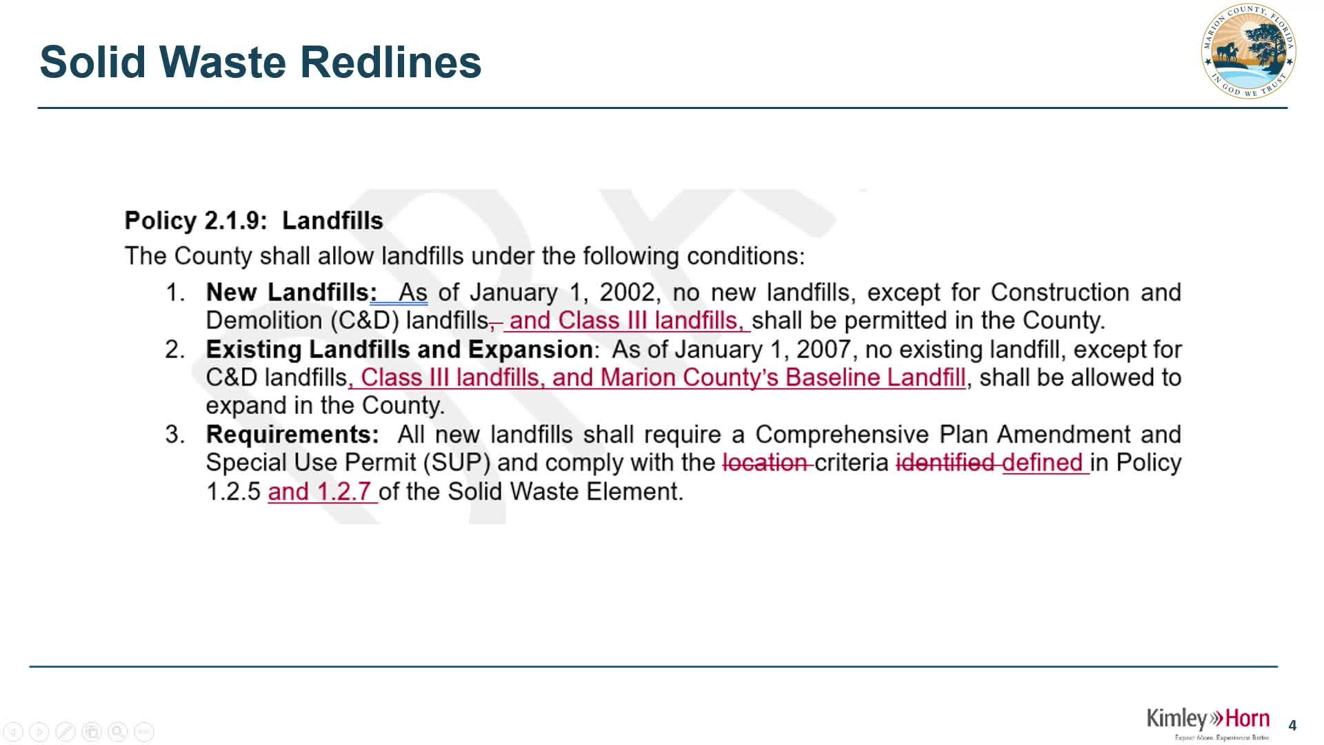 Marion County commissioners discuss limiting new landfill applications to west of I‑75, keep rules in comprehensive plan