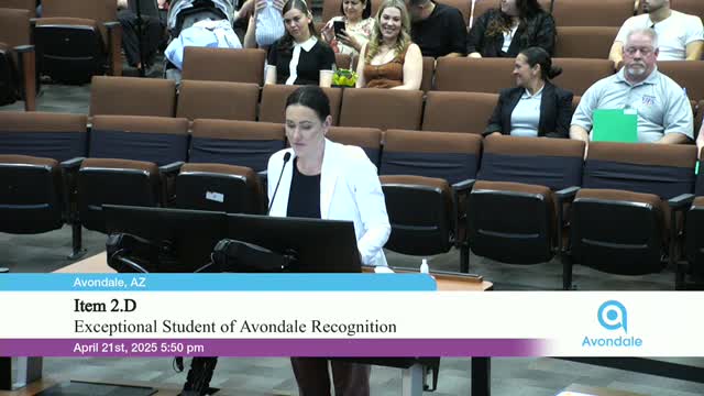 Avondale honors exceptional students Micah McCullough Jocelyn Perez and Mario Vega