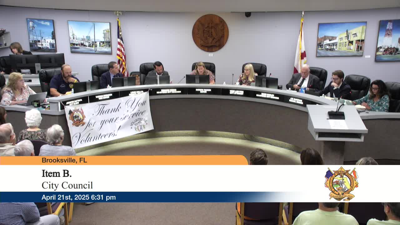 Brooksville City Council proclaims April as Volunteer Appreciation Month