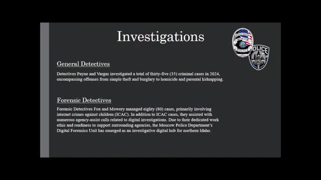Moscow Police Department highlights achievements and community concerns in annual report