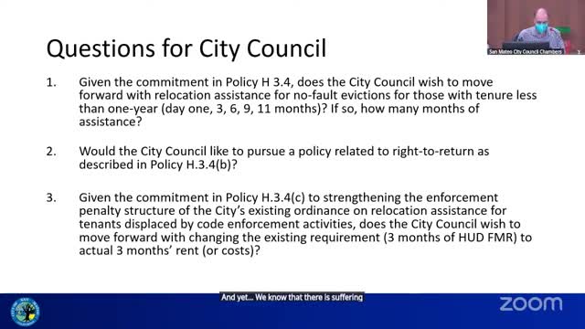 City Council debates relocation assistance and tenant right to return policies