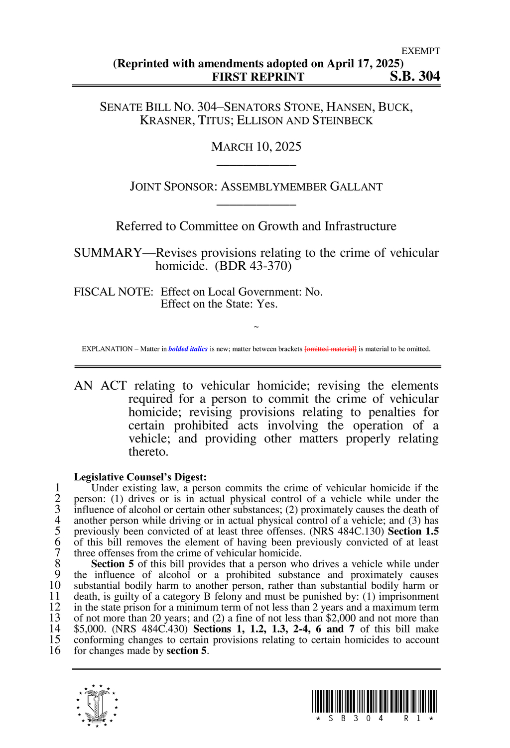 Nevada revises driver license revocation laws for DUI offenses