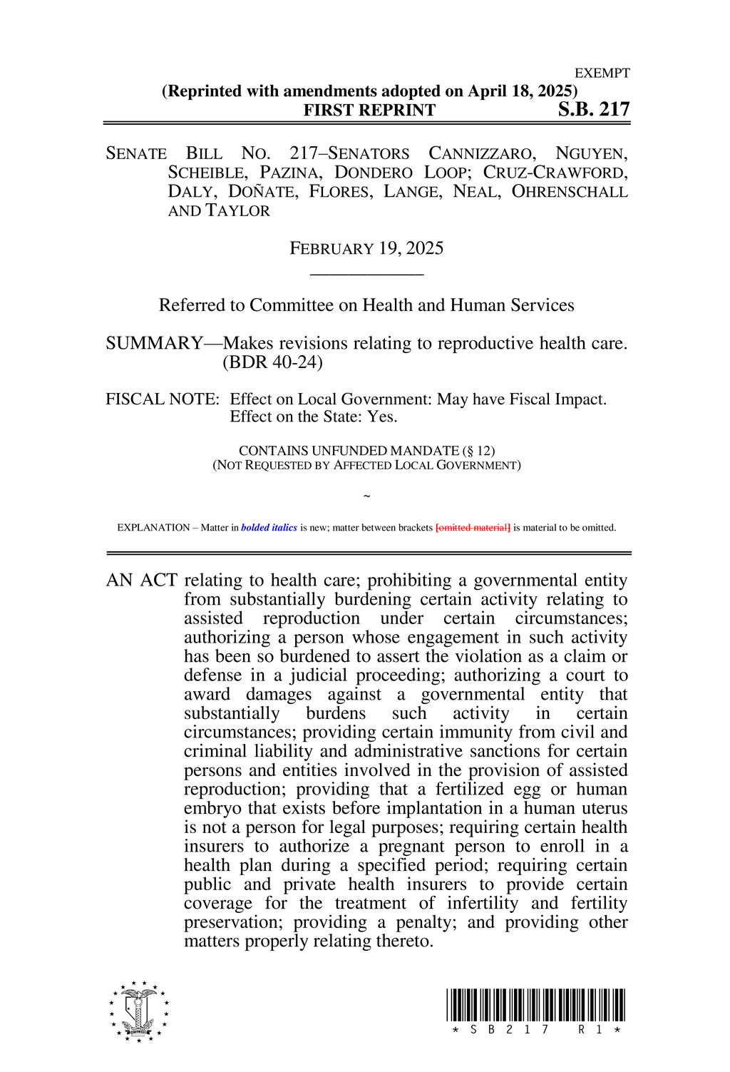 Nevada enacts protections for hormone replacement therapy in healthcare contracts