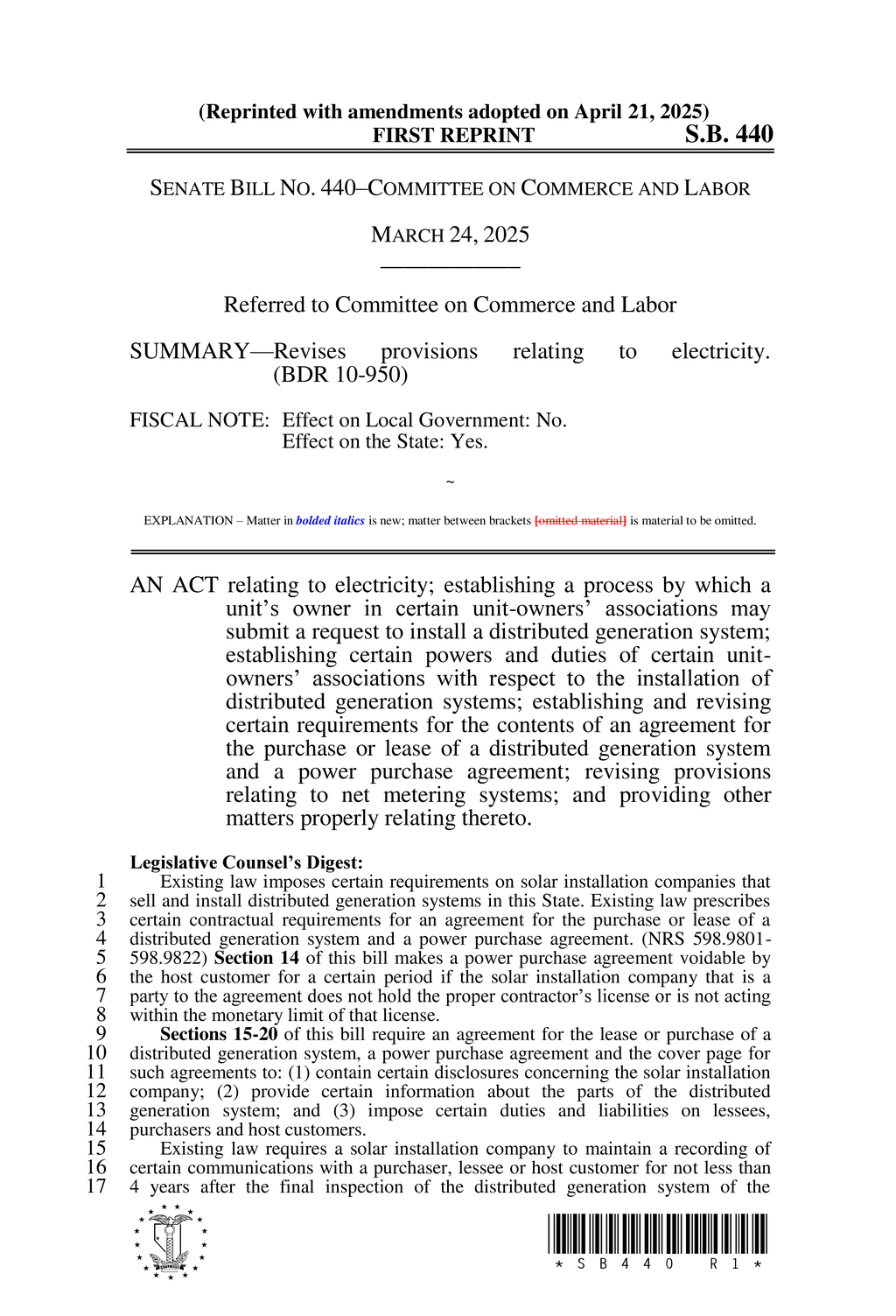 Nevada outlines requirements for solar installation agreements and consumer protections