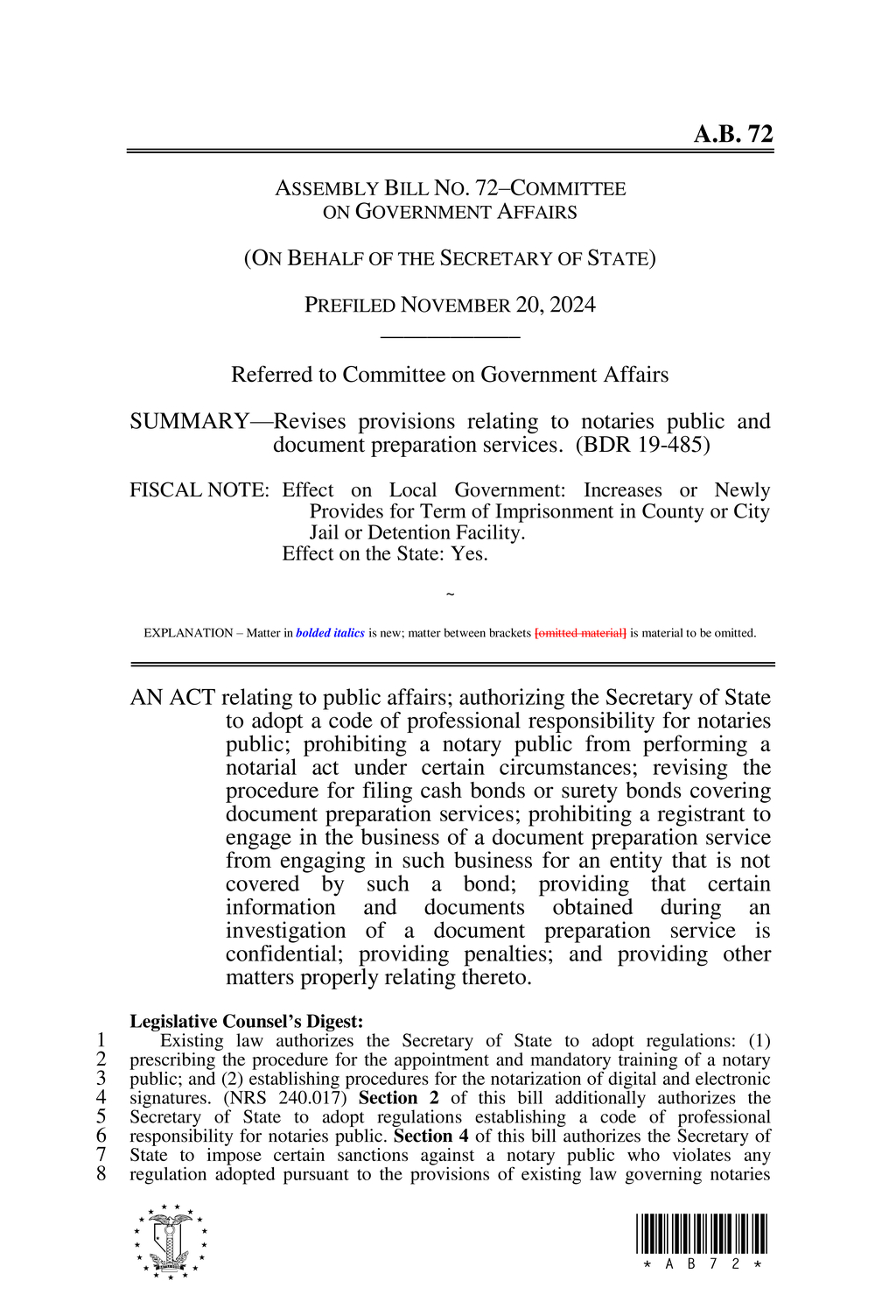 Nevada Secretary of State sets new regulations for document preparation services
