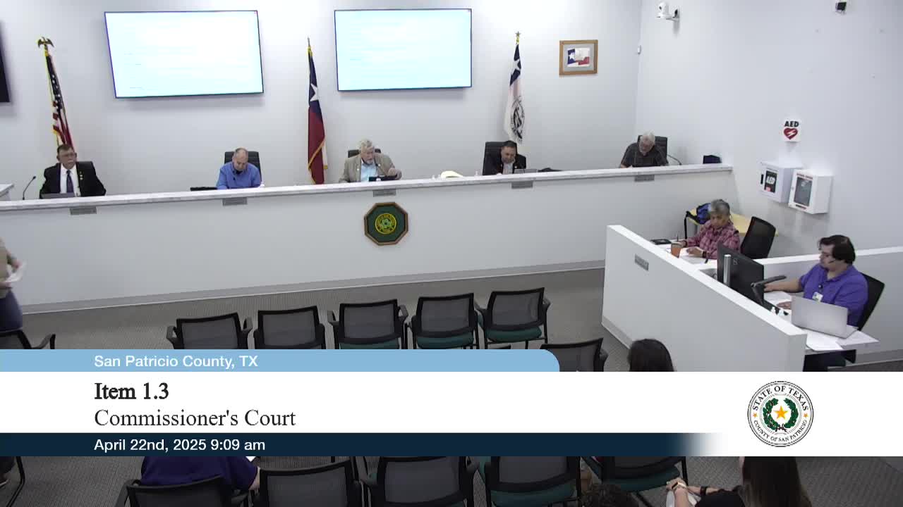 San Patricio County officials approve early voting and infrastructure projects updates