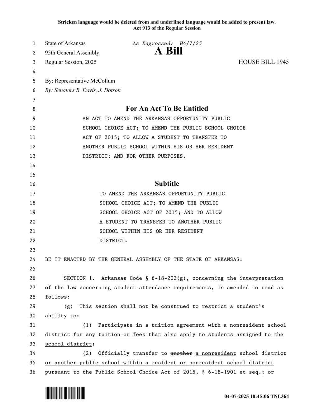 Arkansas House approves public school choice program for K-12 students