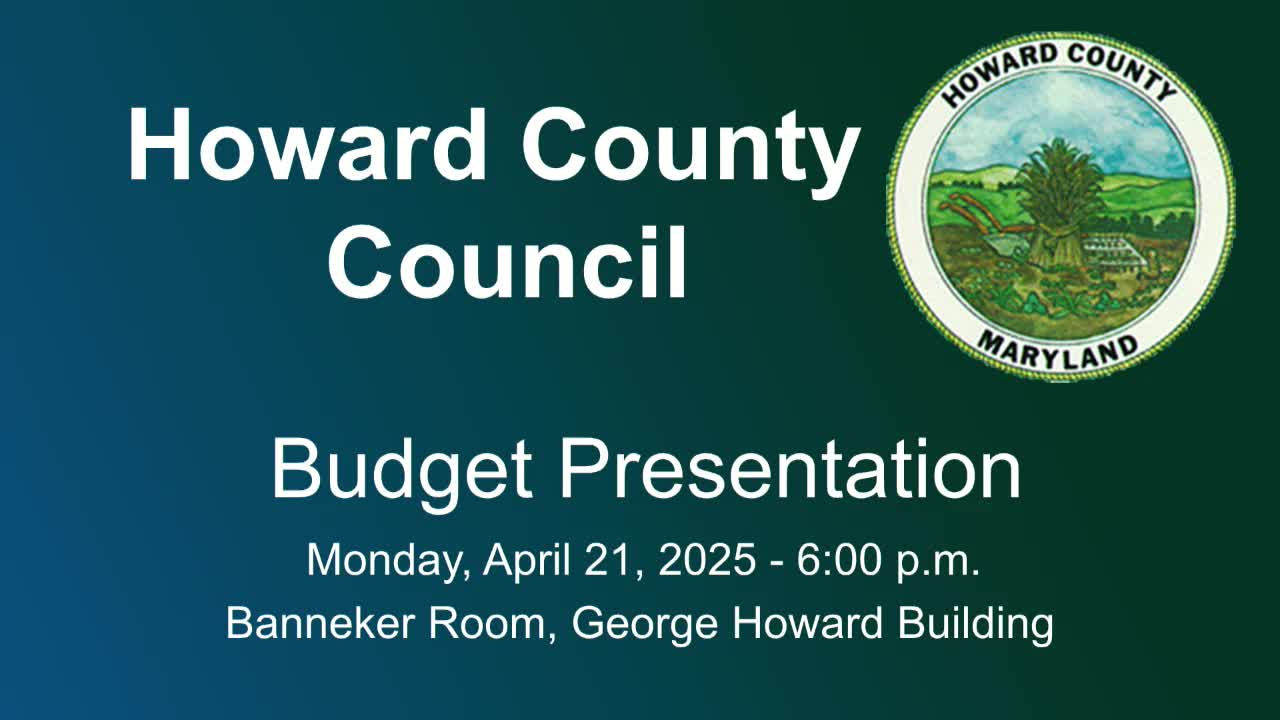 Executive Calvin Ball presents $2.3 billion FY 2026 budget to Howard County Council
