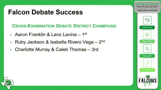 Lake Dallas High School celebrates debate and soccer team achievements
